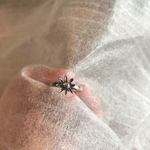 Dainty Sterling Silver Sunflower Ring and Frame - Picture 5 of 12